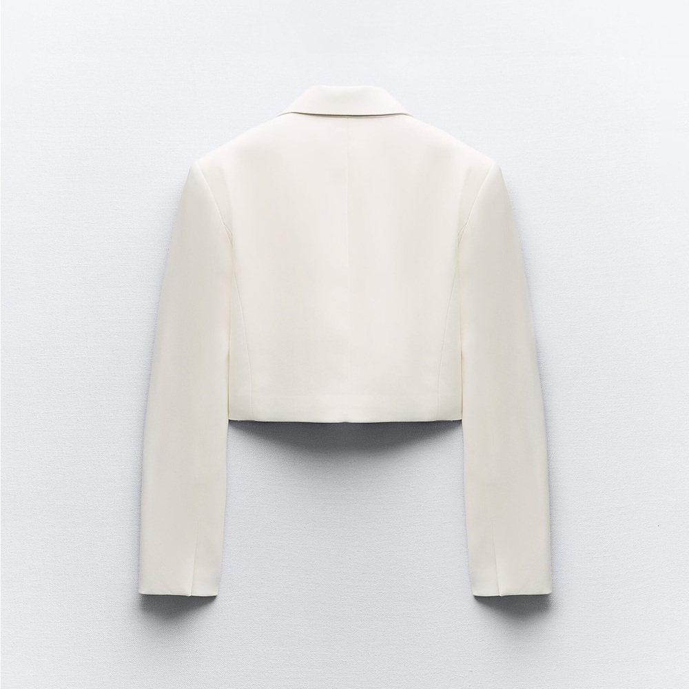 Zara blazer cropped double breasted oyster white - Picture 9 of 10